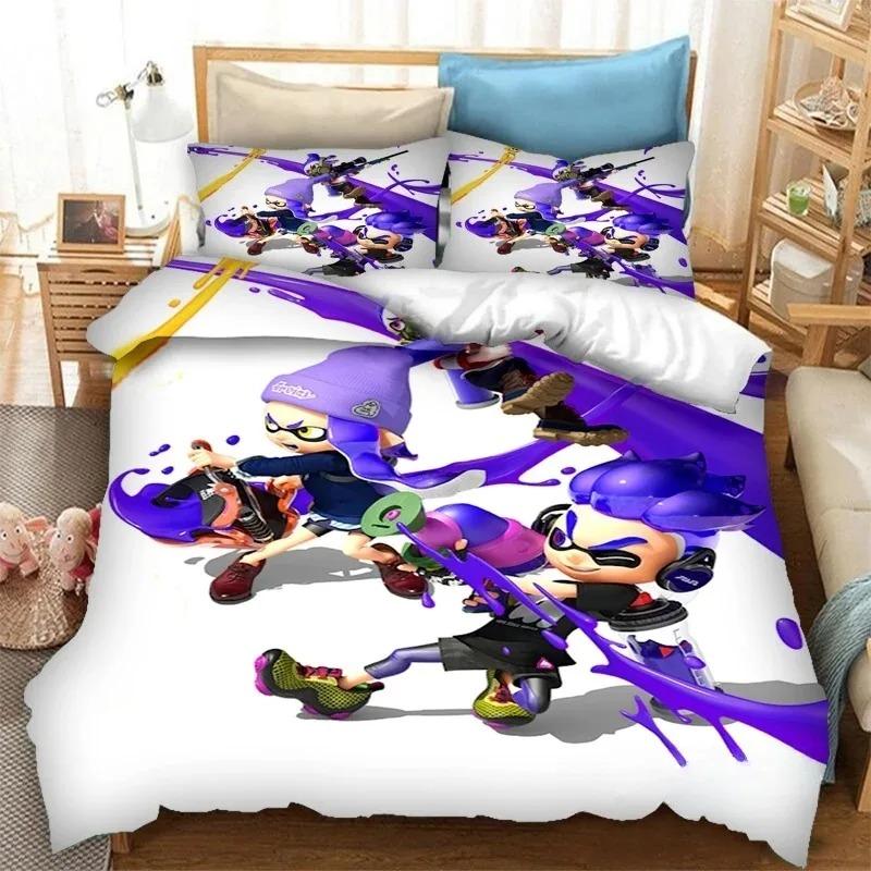 Comforter Cartoon Game New Fashion Design Bedding Set Splatoons Girls Boys Adult Bedding