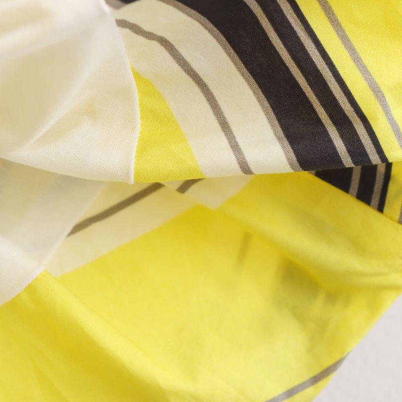 Kaslead New Women Clothes Western Style Fashion Simple Stripe Puffy Lapel Sleeveless Hanging Shoulder Dress