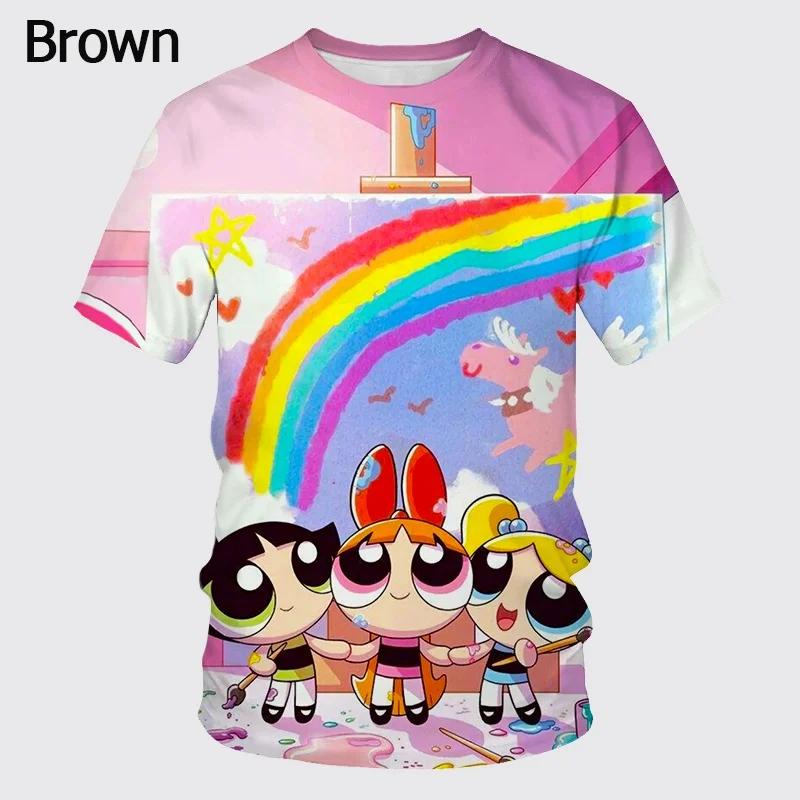 New Men Women 3D Print Cartoon the P-Powerpuff Girls Casual T Shirt Children's Cool Fashion Unisex Summer Short Sleeve Tees