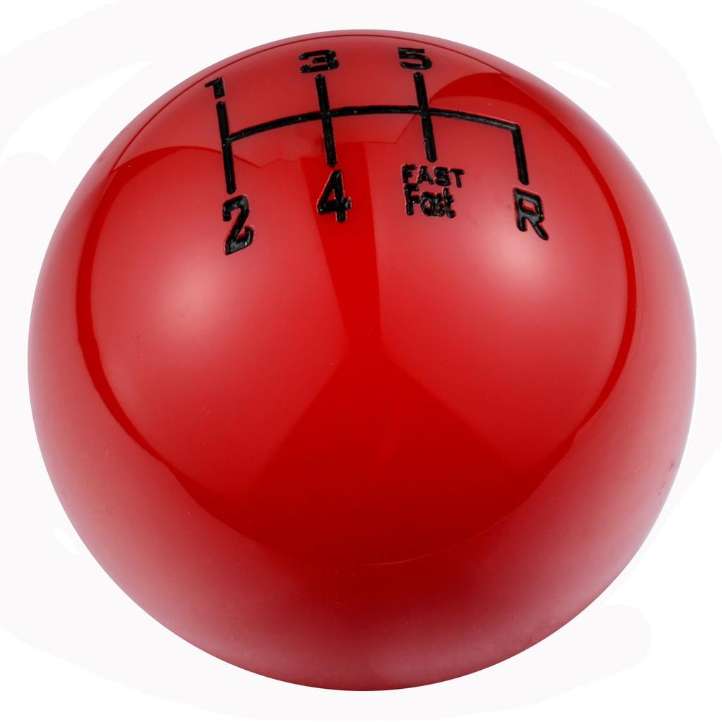 Abfer Round Shift Car Shift Knob Handle Suitable for Most Manual Transmission Cars and Red 6-Speed Knob, Head, Trucks,