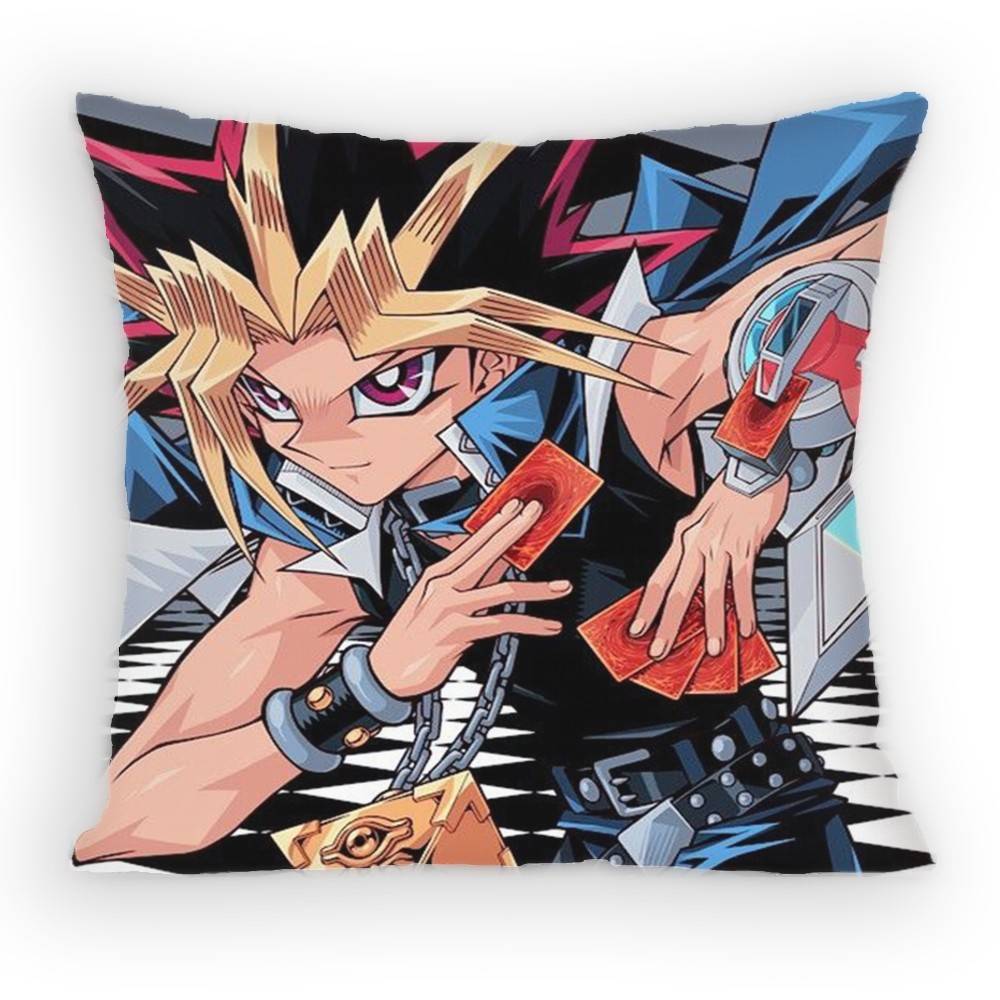 Anime YYu Gi Oh Yugi and Atem Pillow Case Antidustmite Pillowcase Invisible zipper silky short plush Sofa cushion cover