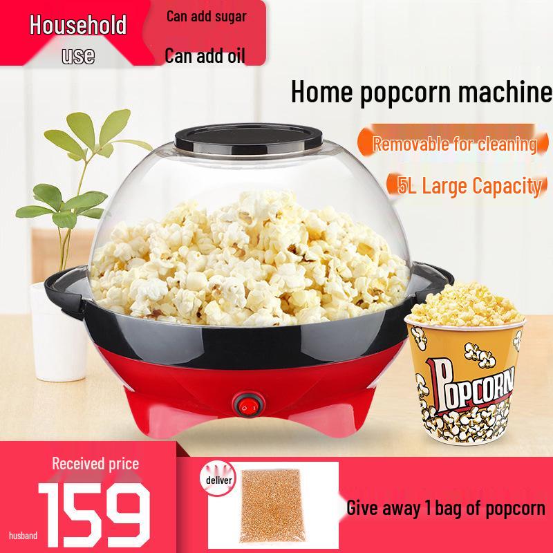 Red Compact Electric Children's Home Popcorn Maker RH906 - Oil & Sugar Compatible