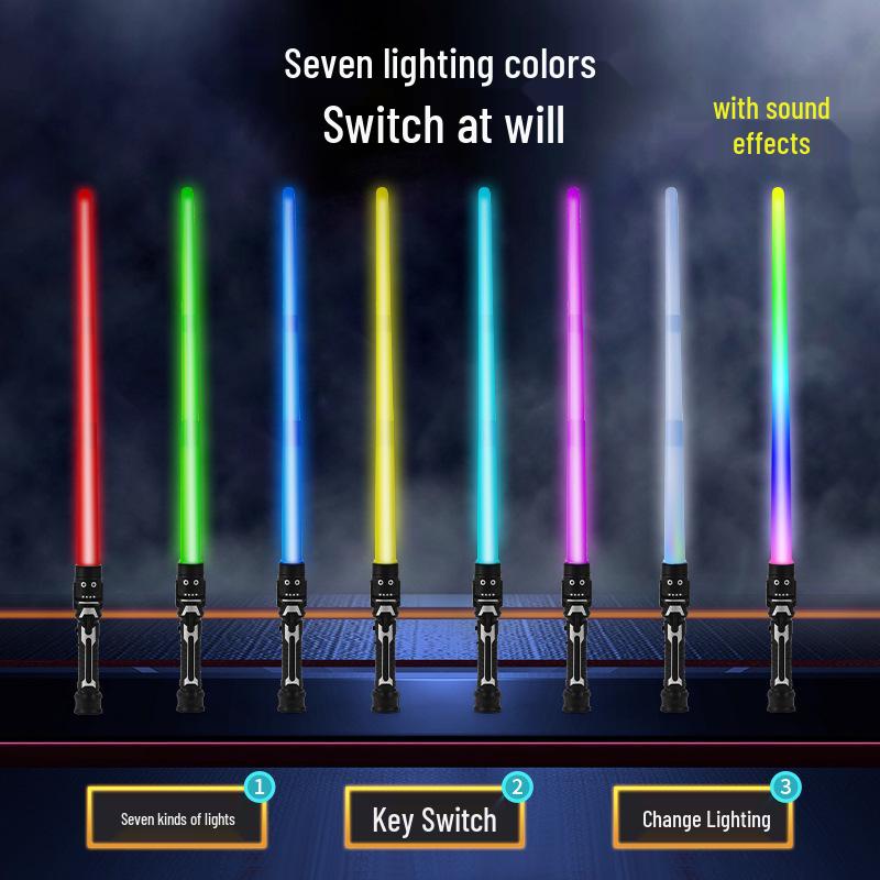 Two-in-One Telescopic Lightsaber Toy for Kids - Luminous Star Wars Laser Sword