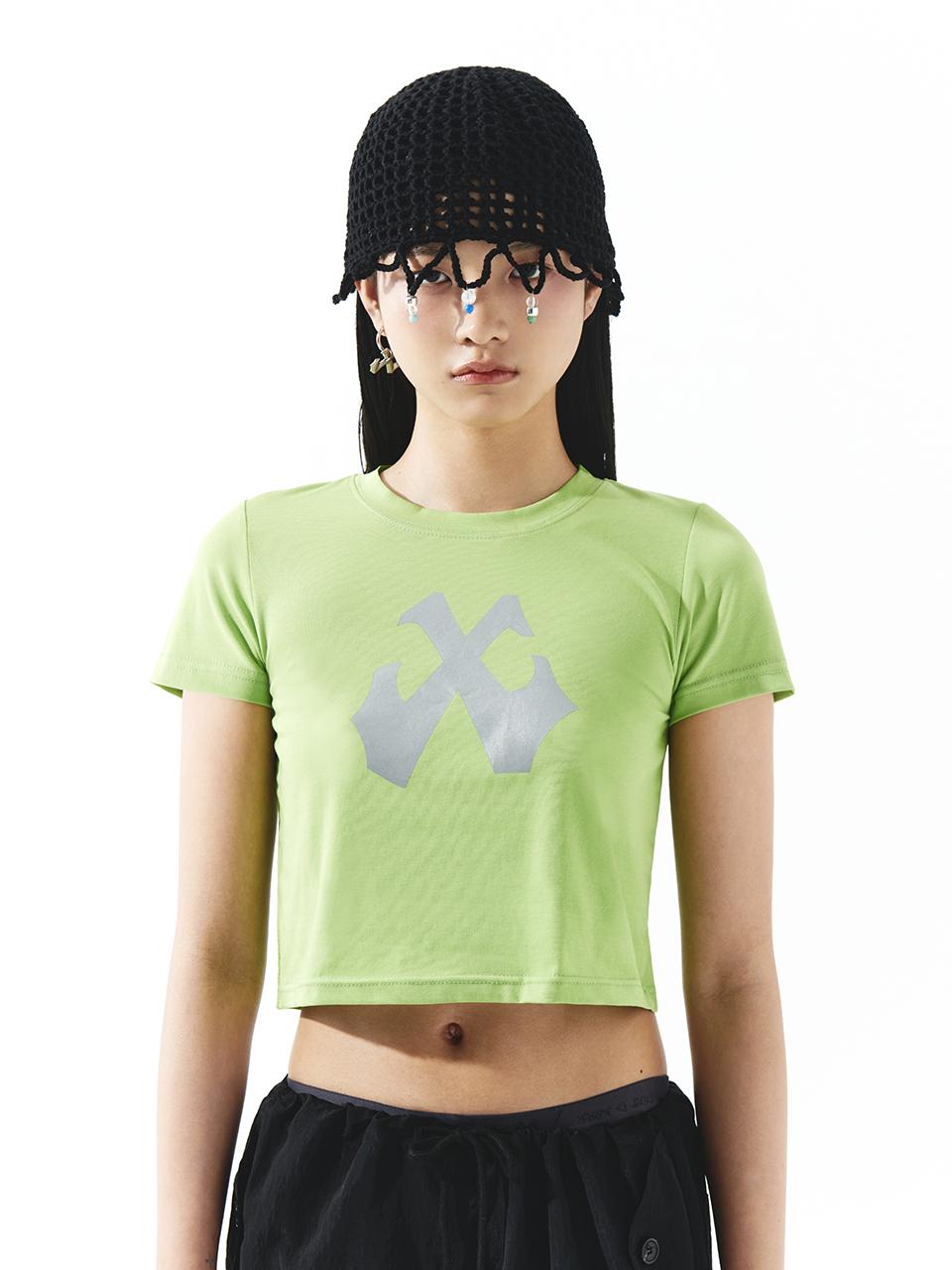 Yiiel Scotch Logo Crop T-Shirt Green