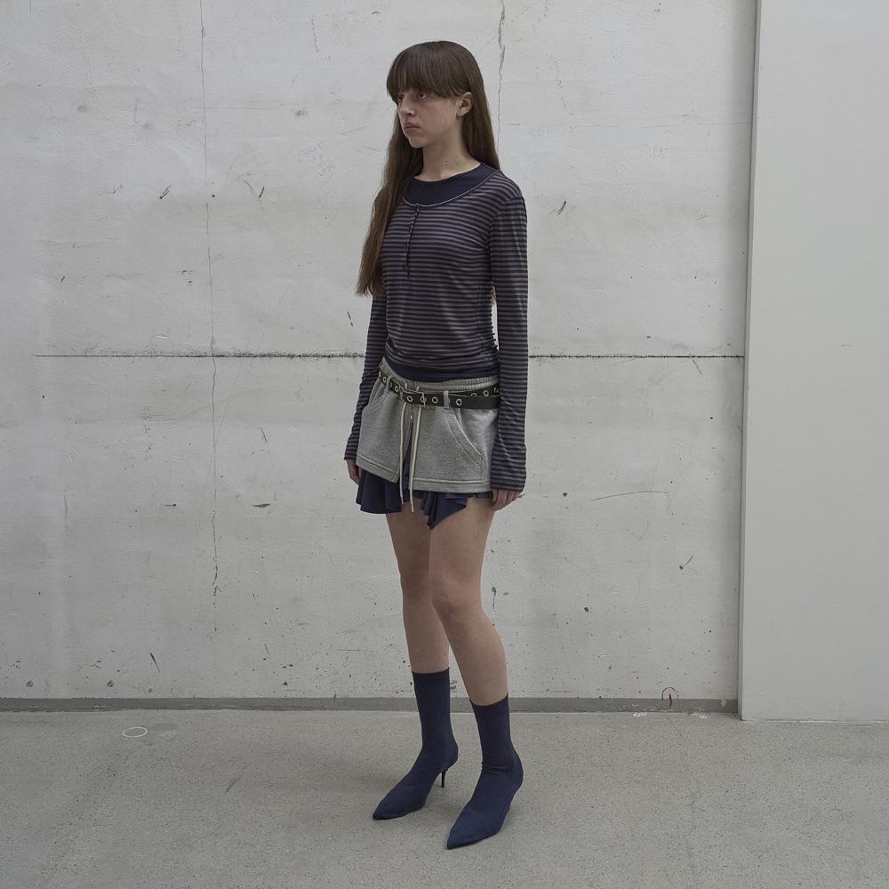 Lcdc Tm Layered Zip-Up Skirt (Melange Gray)