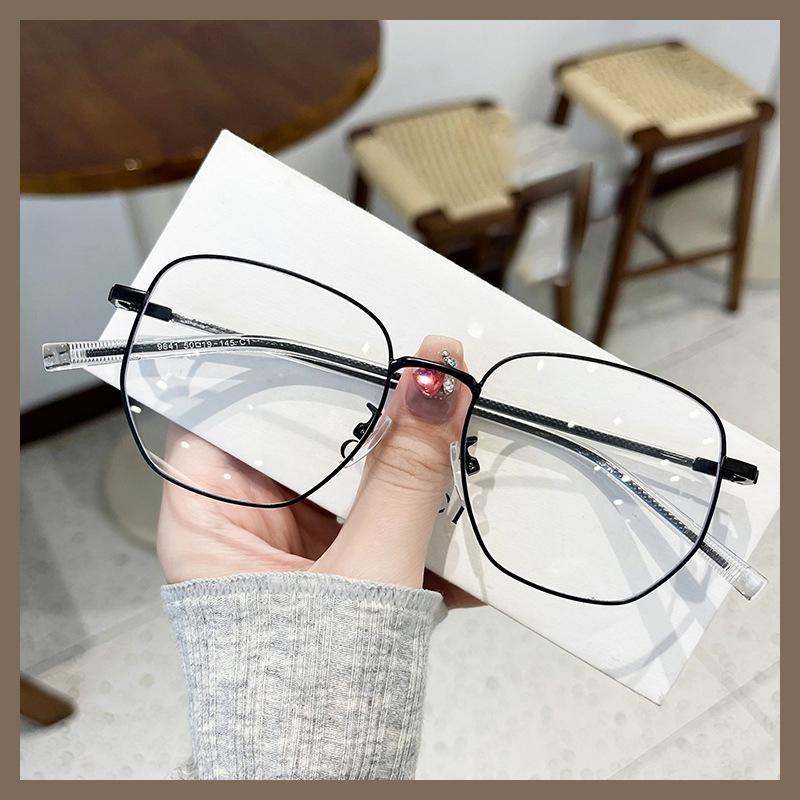 

Очки с защитой от синего света, Очки с простой квадратной оправой, Унисекс очки для похудения, Очки для близорукости 9841 -4 чёрный