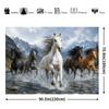 One 2D flag - a banner with a theme of galloping horses as the background, showing a group of horses galloping in a stream.