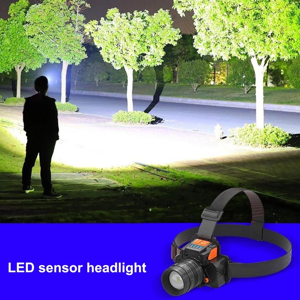 Head Light USB Charging Head Light Waterproof Motion Sensor Flashlight Safety Supplies For Outdoor Hiking Hunting Automotive