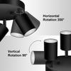 3 Light 4 Light Track Lighting Fixtures Matte Black Metal Directional Ceiling Spotlight GU10 Flush Mount Track Light