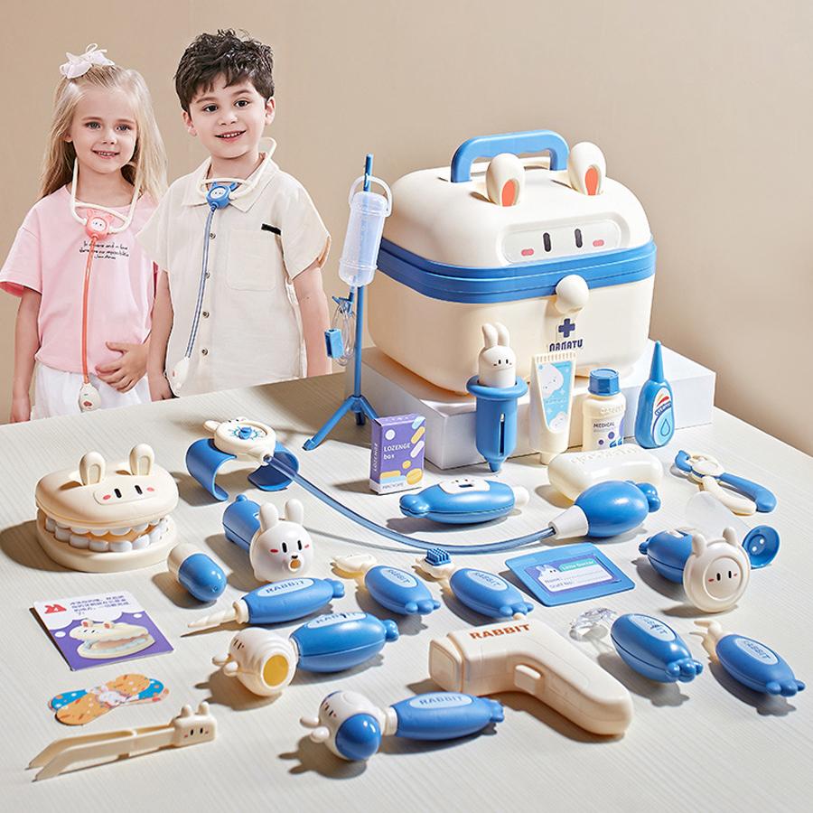 Bai Fen Bai Dolls And Toys Boys Kids Doctor Play Set – Medical Kit Toys With Stethoscope, Syringe, Dentist Tools, Educational Role Play Gift For & Girls