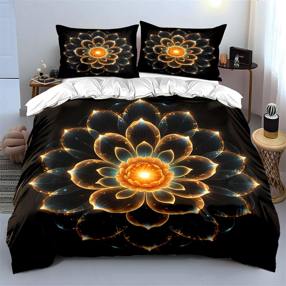 "Elegant Mandala Design for Calm Spaces" Exquisite three-piece bedding set gift for kids and adults