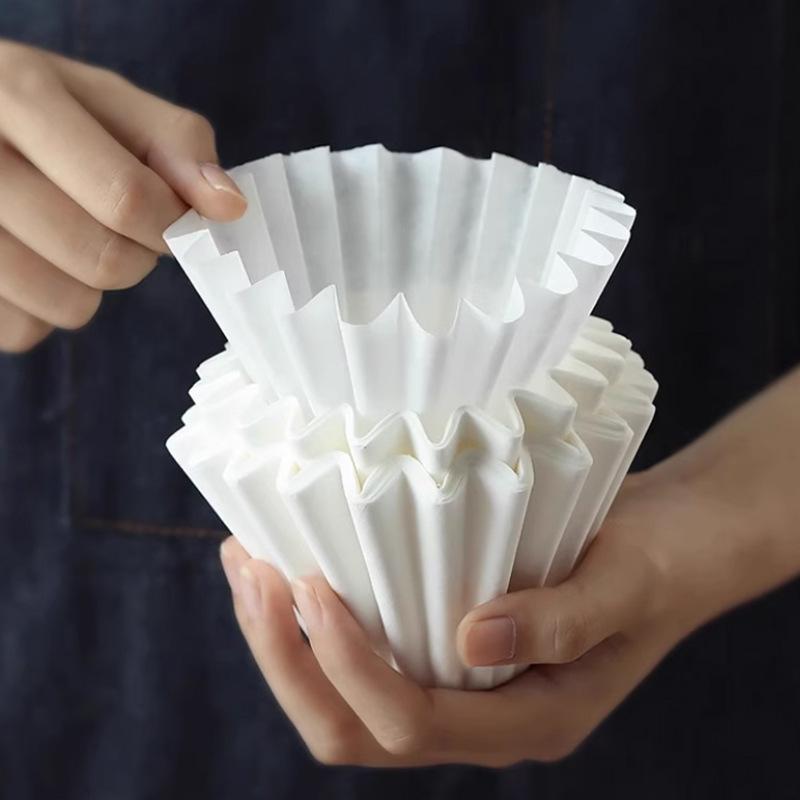 50Pcs Pour Over Coffee Filter Papers 50 Sheets; Fits Coffee Dripper & 1-2/2-4 Cups Wave Dripper Coffee Filter Papers