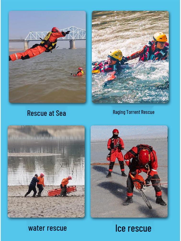 Reflective One-Piece Water Rescue Dry Suit