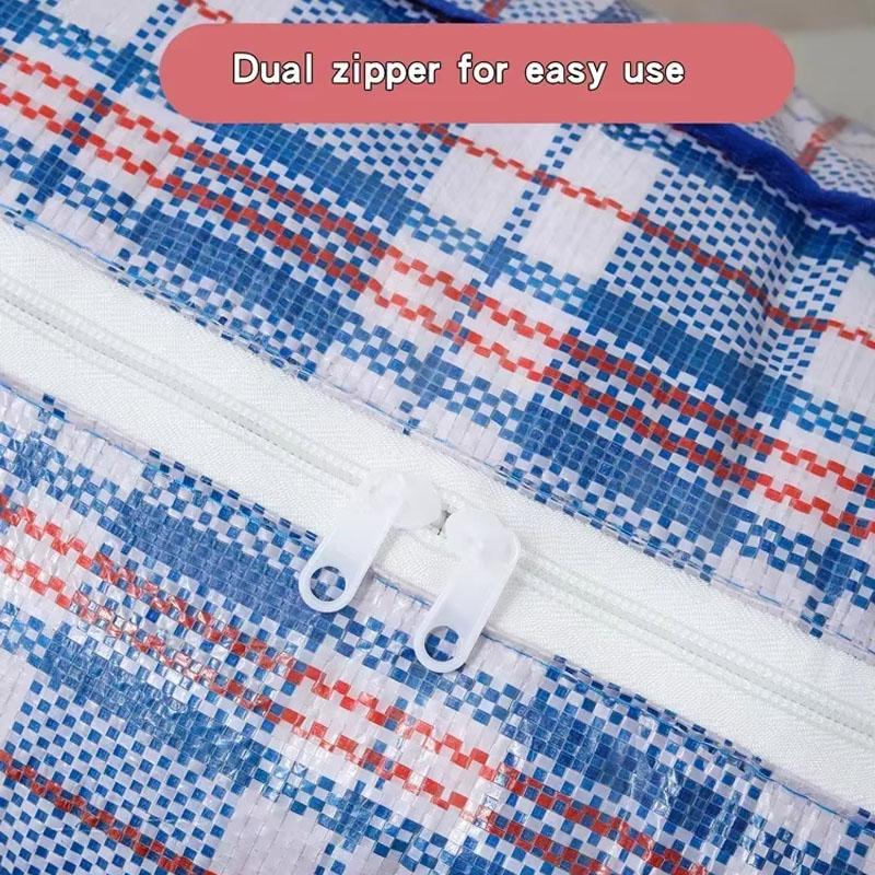 1pc Foldable Woven Storage Bag Moving House Storage Bag Large Capacity Thickened Clothes Quilt Packing Bag Portable Luggage Bag