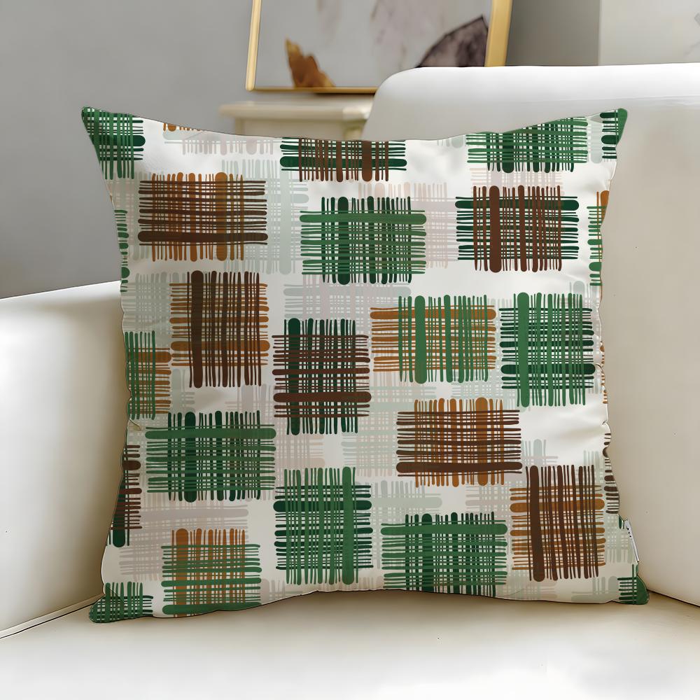 Art Theme Colorful Patchwork Pattern Cushion Cover Soft EasyWash Pillow Case Versatile for Couch Bed Travel and Office