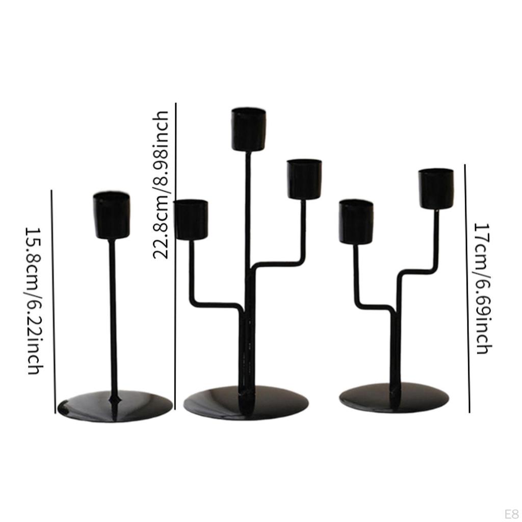 3 Piece Iron Candle Holder Set for Dinner Valentine's Day Party And Weddings