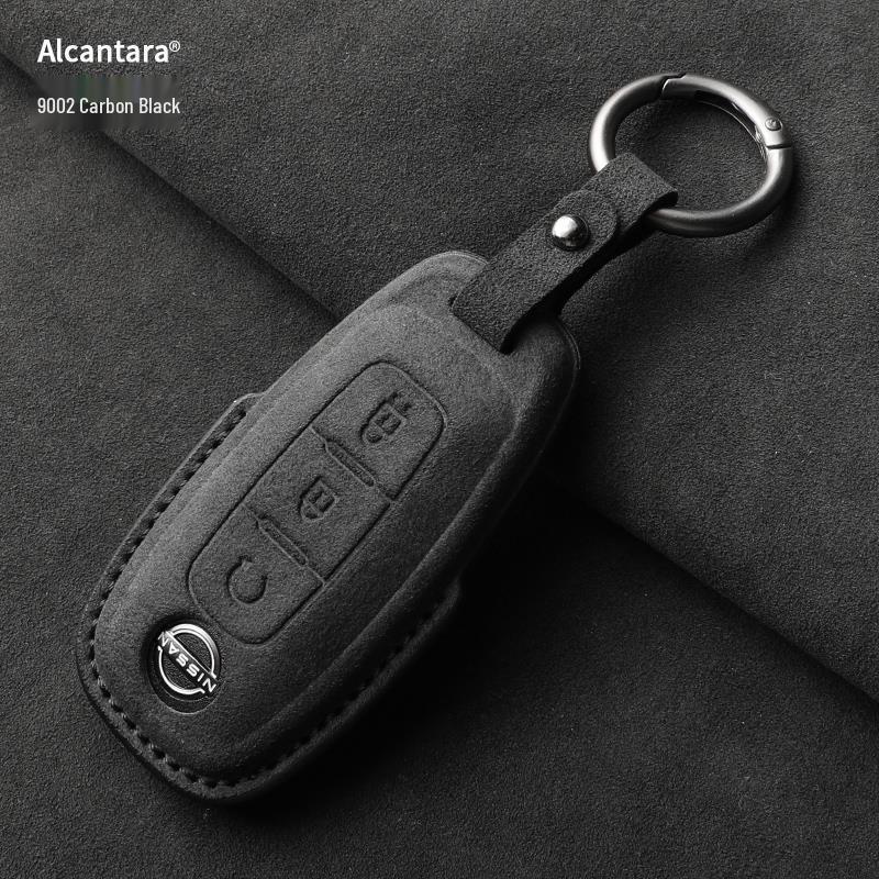 Nissan Teana/X-Trail/Qashqai/Tiida Key Case: Suede, Full Coverage, Tanlu Buckle