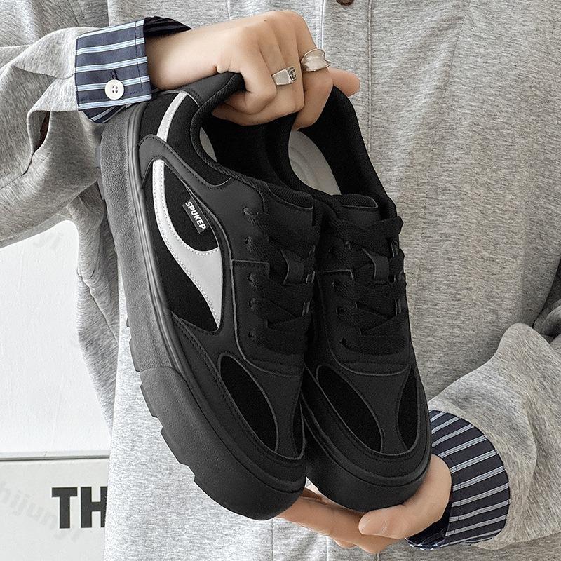 

2026 New Autumn Retro Style Low Top Casual Sports Shoes for Men Soft Soled Comfortable Fashi Trend Versatile Lace Up Sneakers 39 чёрный