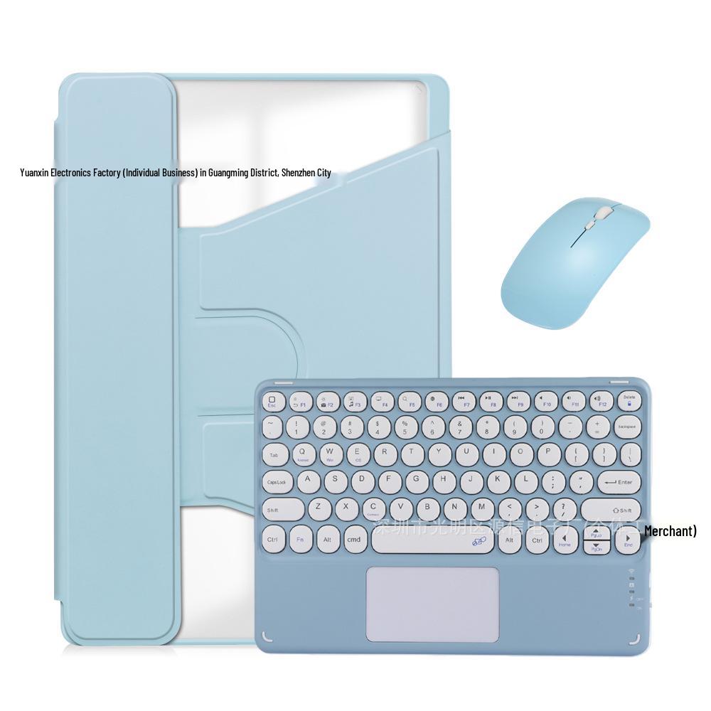 Samsung S10 Lite/S9 FE Tablet Case with 360° Rotating Magnetic Leather Cover and Wireless Bluetooth Keyboard