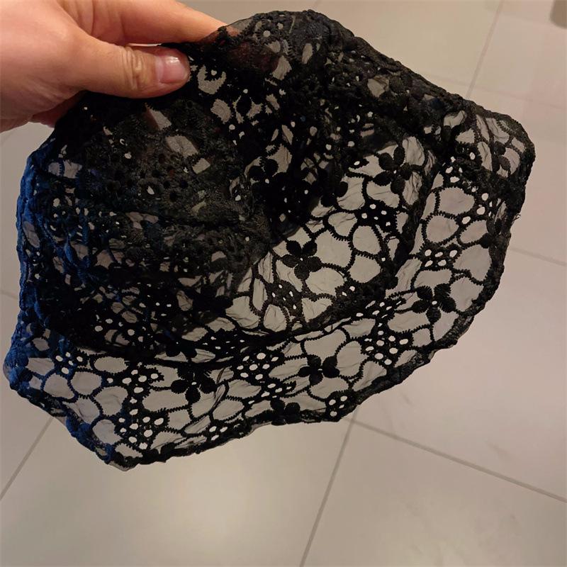 Korean Style Lace Flower Women's Bucket Hat - Fashionable, Versatile, Sun Protection, Trendy Temperament