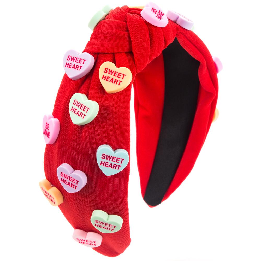 Neues Valentinstag-Stirnband mit Brief und Liebe, einfarbig, Stoff, Bastel-Haar-Accessoires
