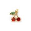 1 Piece Brass Charms 18K Gold Plated Red Cherry Fruit Cubic Zirconia Pendants For Necklace Bracelet Earrings Jewelry Making
