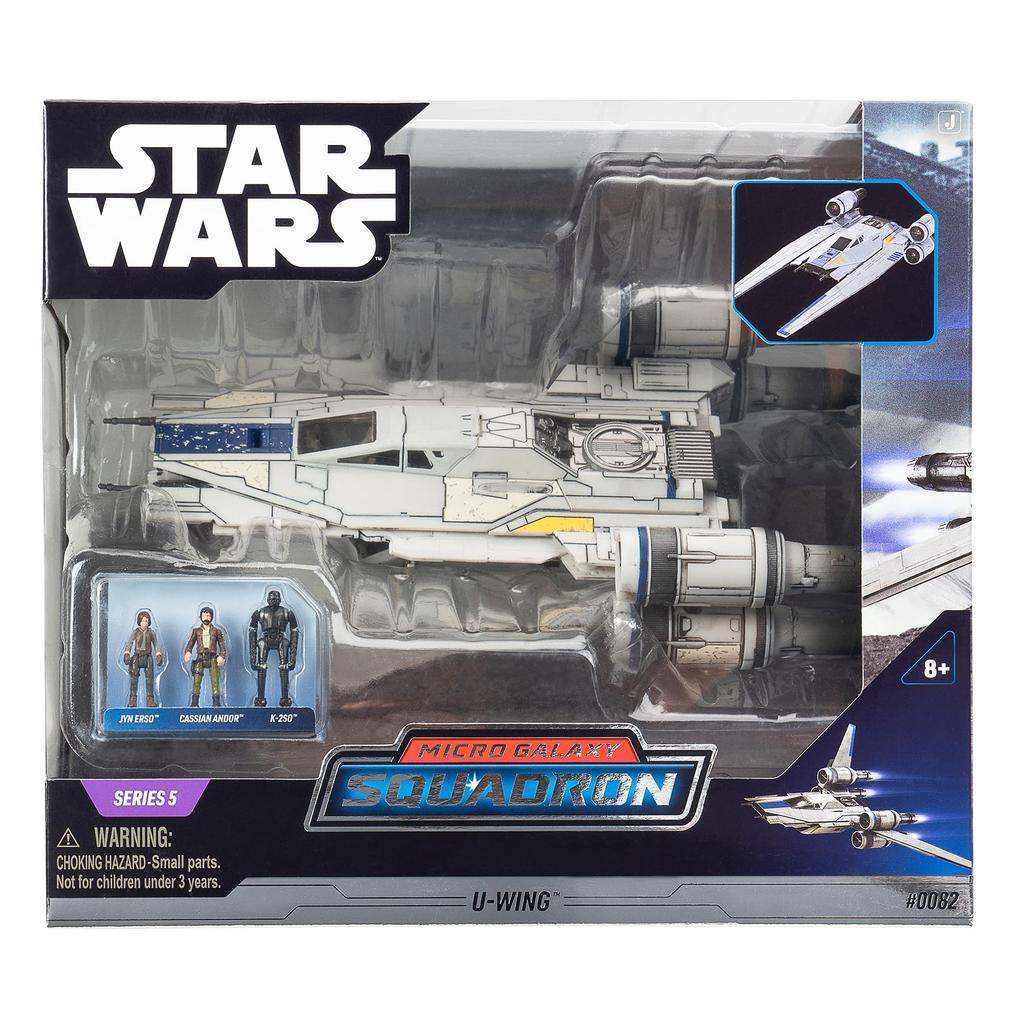 STAR WARS Micro Galaxy Squadron U-Wing Starfighter - 12-Inch Vehicle with Foldout Wings, Troop Bay, Sniper Gun, and Three 1-Inch Micro Figure Accessor