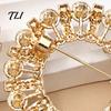 Elegant Clothing Jewelry Faux Pearl Rhinestone Ring Brooch, Hollow Circle Alloy Lapel Pin, Decoration Pin Sweater Cardigan Coat Suits Accessories,