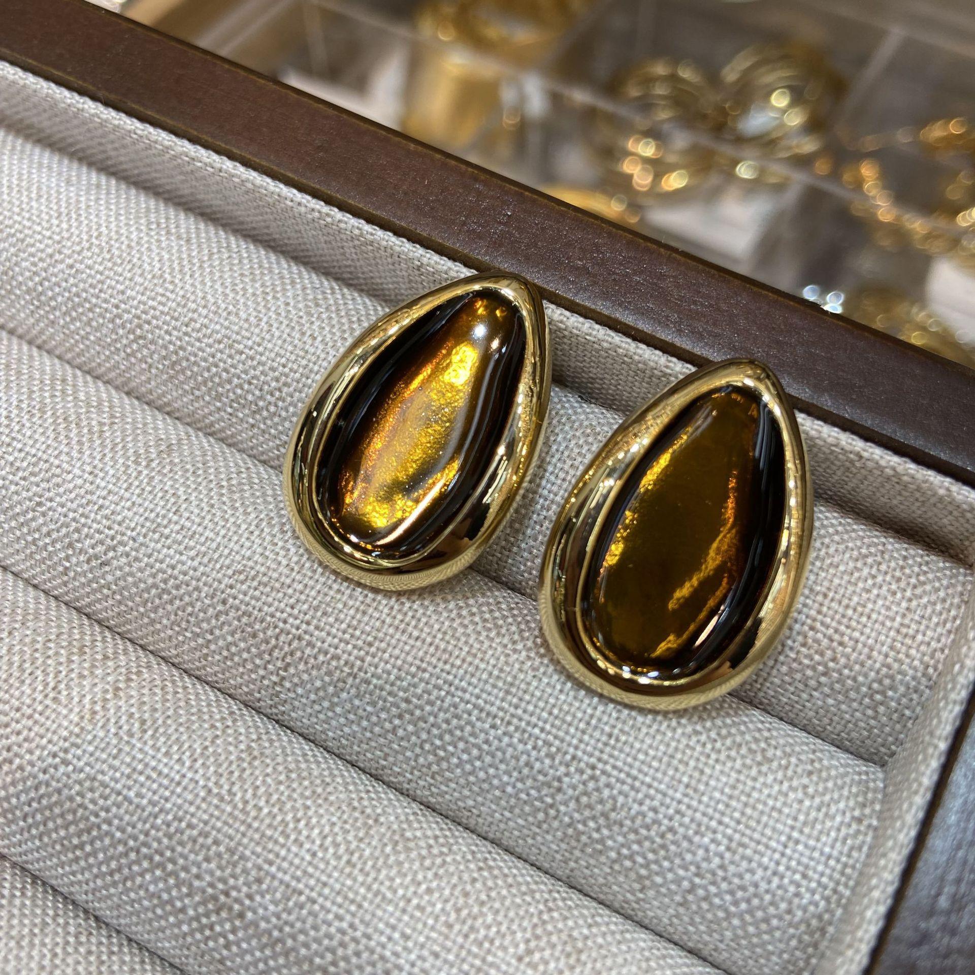 

Гальванизированные 18-каратные настоящие металлические серьги-подвески в стиле фэн-шуй коричневого цвета, модные серьги с текстурой холодного ветра