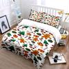 Christmas Gingerbread Pattern Bedding Duvet Cover Set Duvet Cover Pillowcases  (1*Duvet Cover 2*Pillowcases, without duvet insert)