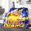 Customiz Name Personality Pokémon Pikachu Blanket Soft &Warm Sofa Office Bed Travel Lunch Break Blanket, Gift Suitable All Seasons