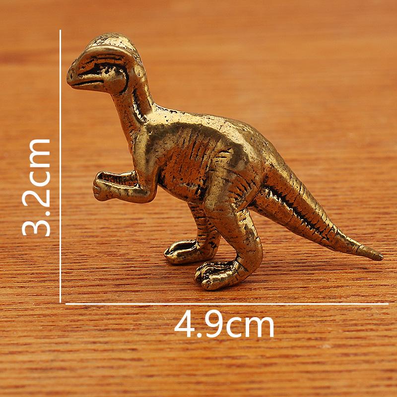 Thornback Dragon Dinosaur Small Copper Retro Play Gift Desktop Decoration Small Dinosaur Metal Ornament Crafts