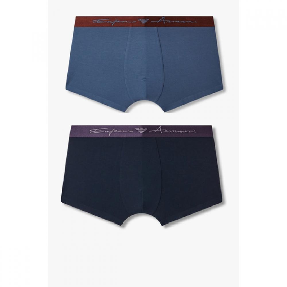 Emporio Armani Мужские S curSive Логотип Полосы ящики Комплект 2 шт. 0815112025 0815112026 S(95)