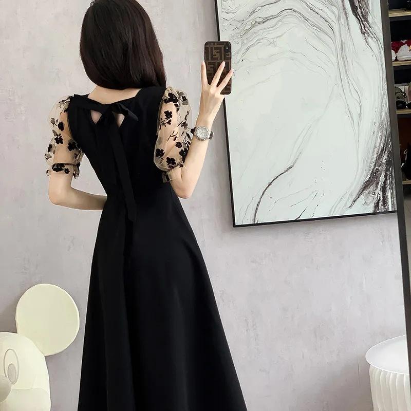 Summer new temperament dress women's clothing waist thin skirt small black dress