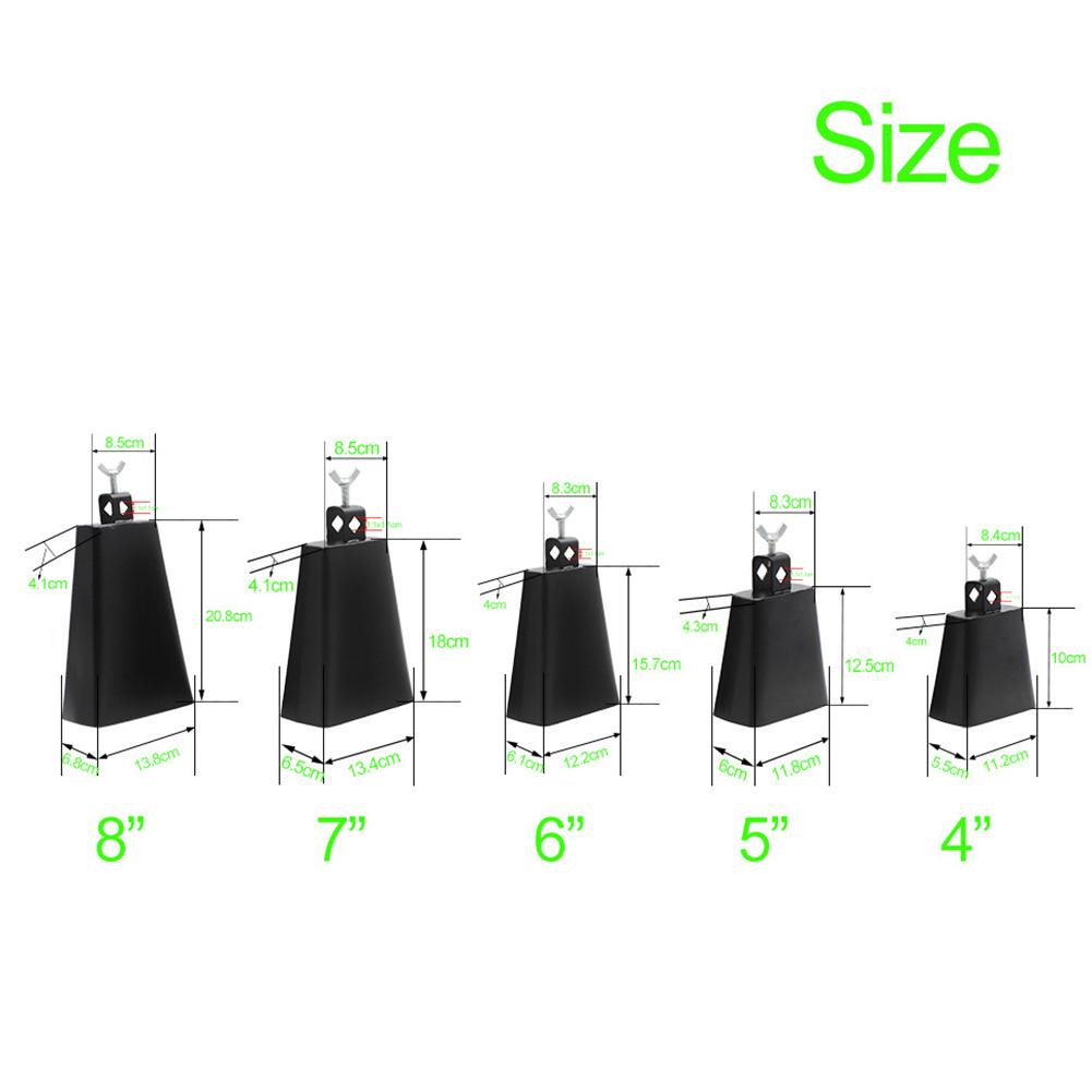 Jazz Drum Cowbell Loud Cowbell Percussion Instruments Cheerful Metal Cowbell Large Cowbell for Concert Band Gatherings