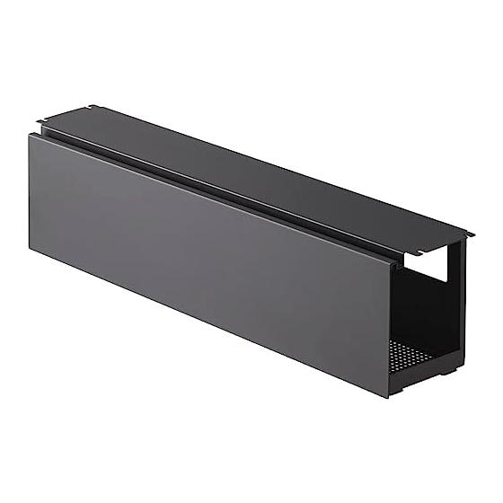 Yamazaki Jitsugyo 4479 Under Desk Top Cable Rack Long Black Approx. W63.5 X D12 X H17cm Tower Cable Power Tap Storage Fixed with Screws Cover