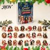 Creative Christmas Ornaments 2026 Dog Advent Calendar, 24 2D Acrylic Puppy Countdown Holiday Decorative Cartoon Festive Pendants for Tree, Party Home