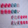 Christmas Nail Art Wear Nail Art Sweet Color Striped Glitter Snowflake Leaf Short Nail Art Wear