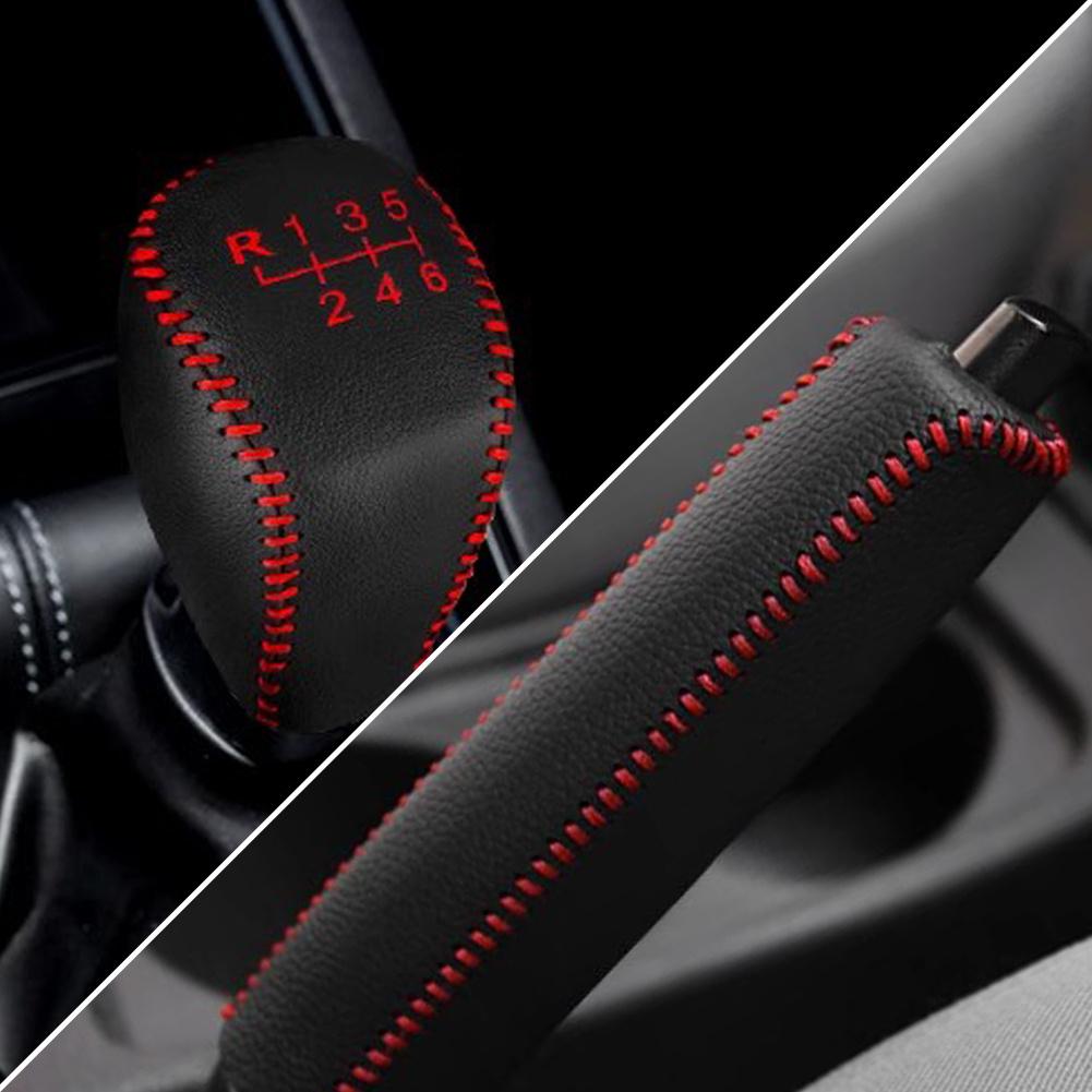 2 Stück Kunstleder Schaltknauf & Handbremshebelabdeckung Universelle Auto-Innenraumdekoration