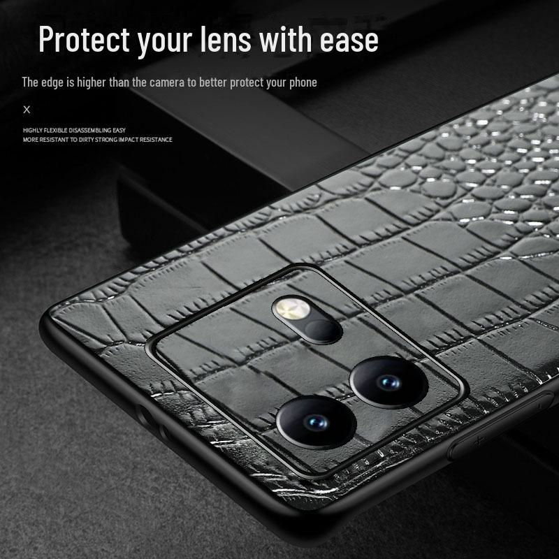 iQOO Neo8 Cowhide Crocodile Pattern Leather Protective Cover, All-inclusive, High-end Neo8Pro Case.