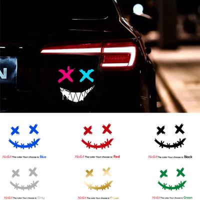 Autoaufkleber, reflektierend, wasserdicht, Lächeln, Gesicht, Aufkleber, Motocross, Auto, Heckscheibe, personalisierte Aufkleber