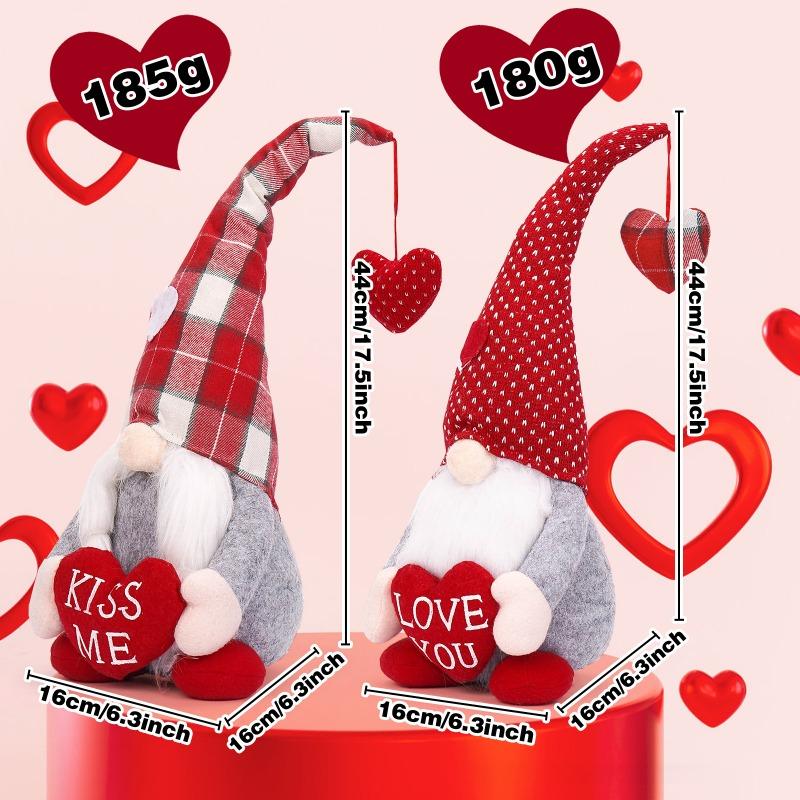 1pcs Gnome Plush Doll Faceless with Heart Pendant Valentine's Day Decor Home Ornament Gift Red Nose Goblin Desktop Ornaments