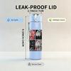 1PC Multi Color Square Abstract Retro Print 750ml Portable Sports Water Bottle Leakproof Gym Outdoor Travel Drink Cup