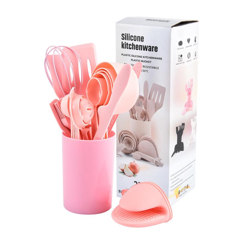 21pcs Baking Cooking Silicone Kitchenware Set Baking Tools Spoon Beater Scraper Steak Spatula
