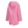 Long-sleeved Splash-proof Long Windbreaker for Women with Hood and Stripes Plus Size