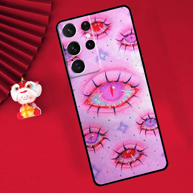 

Scary Face Eyes Smiley Case For Samsung Galaxy S26 S25 S24 Ultra S21 S20 S22 S23 Ultra S10 Plus S25 FE Cover Funda Galaxy S24Ultra