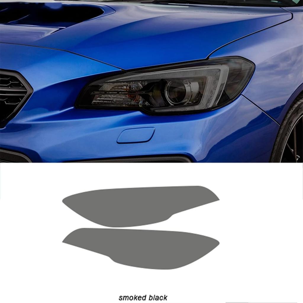 Car Headlight Protective Film for Subaru WRX VA STI 2015-2021, Smoked Black Tint Wrap Vinyl Transparent TPU Sticker,Smoked Black