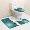 Christmas Bathroom Floor Mat Toilet Three-Piece Set