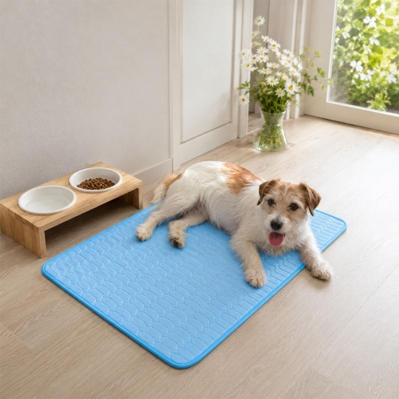 Latex Backed Dog Pad with Warm Season Comfort, Soft Indoor Layer Finish, Stable 55 x 70 cm Summer Size for Homes