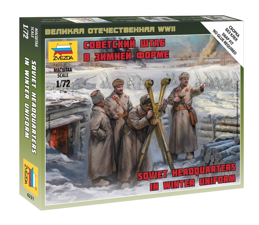 Zvezda WWII Winter Soviet Army Headquarters Plastic Model ZV6231 1/72
